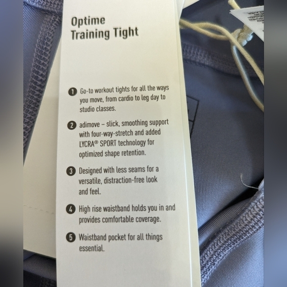 ADIDAS Optime Training Leggings, 7/8 Length, Silver Violet, NWT! XL - Picture 5 of 10